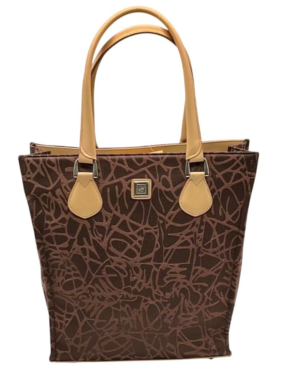 Diane Von Furstenberg Brown Fabric Travel Tote Bag
